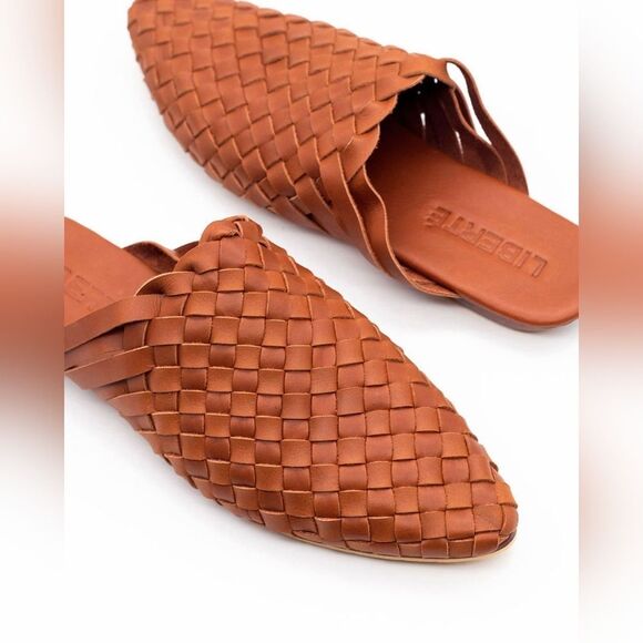 Liberte Woven Leather Preppy Academia Quiet Luxury Capsule French Chic Mules 5 - Picture 6 of 13